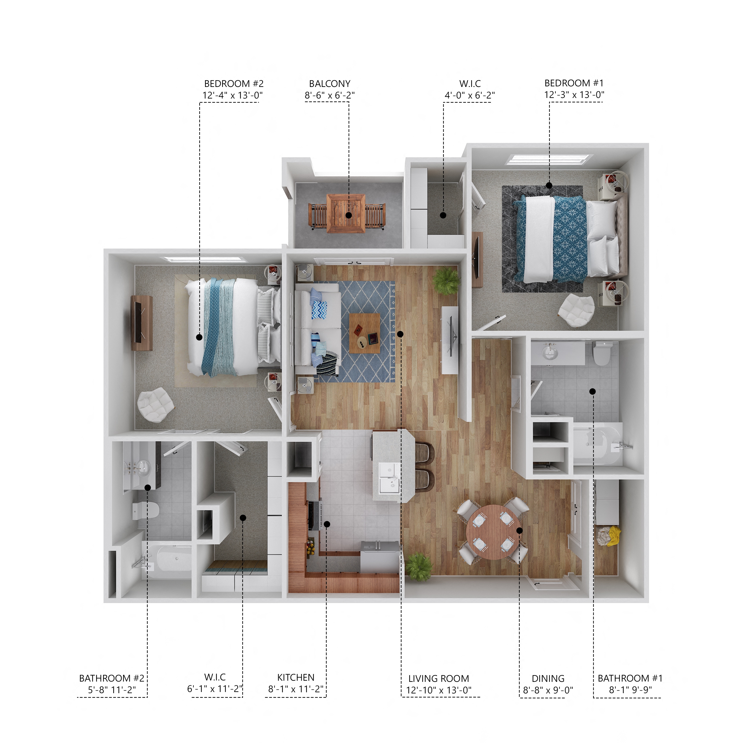 The Greene Floor Plan at The Heritage at Arlington Apartment Homes, Greenville, NC, 27834